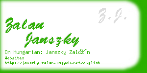 zalan janszky business card